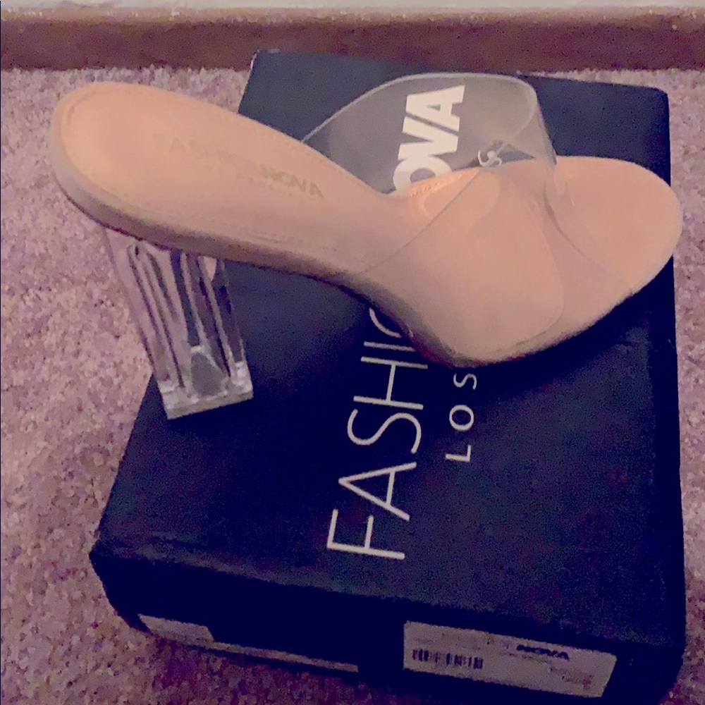 Clear/Nude peep toe heels